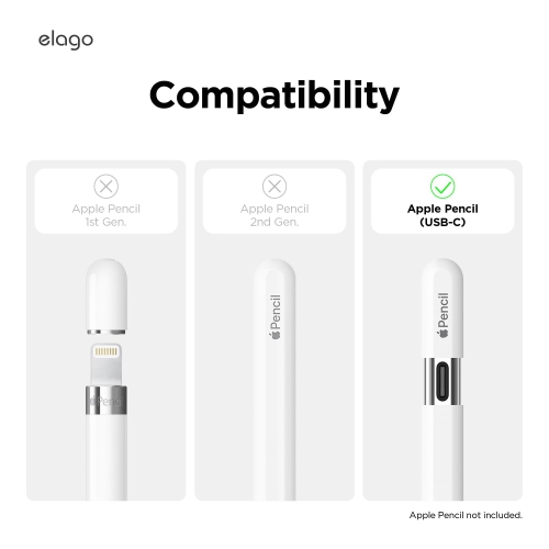 Étui à stylet Elago Classic Pencil compatible avec l'Apple Pencil, Perfect Grip, l'habillage protecteur, l'étui en silicone, les supports magnétiques