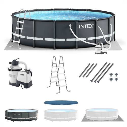 INTEX  Above-Ground Swimming Pool Set, Ultra Xtr 14Ft X 42In With Filter Pump & Ladder In Sand