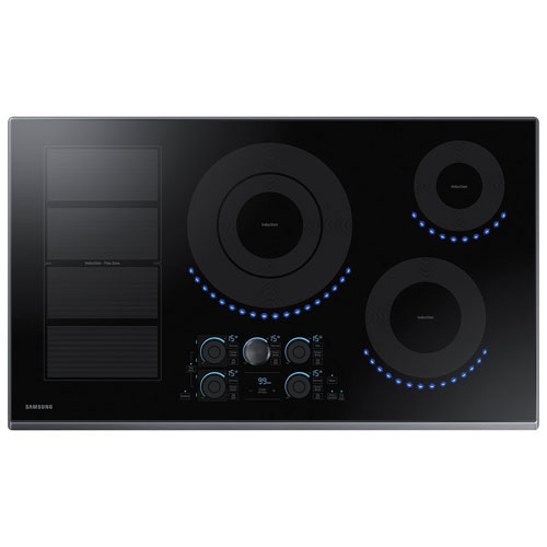 Open Box - Samsung 36" 4-Element Induction Cooktop (NZ36K7880UG/AA) - Black Stainless Steel