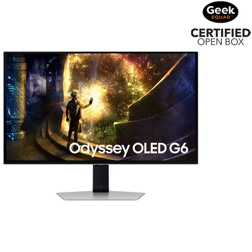Open Box - Samsung Odyssey 27" QHD 240Hz 0.03ms GTG OLED LED G-Sync FreeSync Gaming Monitor (LS27DG612SNXZA) - Silver