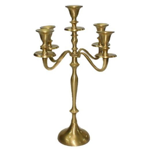 Elegance Brushed gold 5-lite candelabra H 18.25"