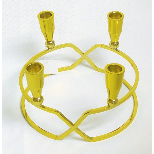 Antique gold 4-lite candle holder