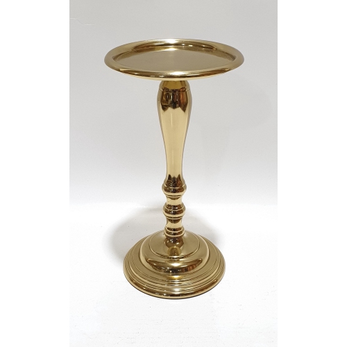 Ant.gold pillar candle h. 9" h.