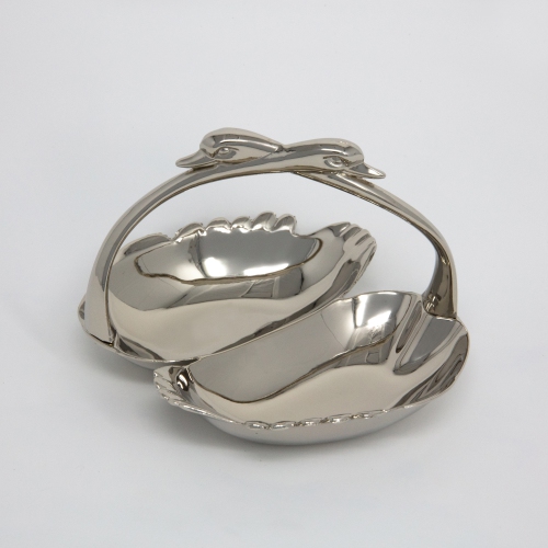 Grand plat double en forme de cygne – 7 x 6 x 5&nbsp;po