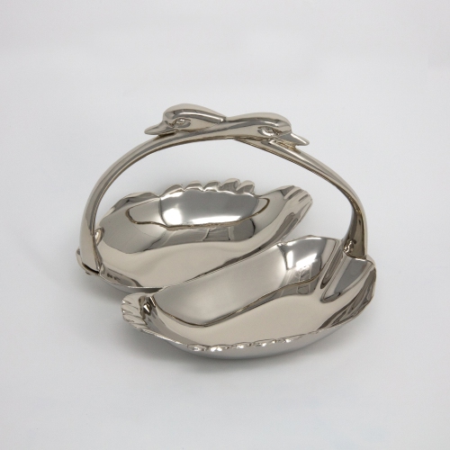 Plat double Swan - 5 3/4 X 5 1/4 X 4 1/4 po