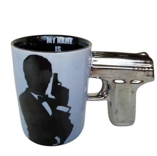 Secret Agent Coffee Mug with "MY NAME IS." Printed Inside, 11oz