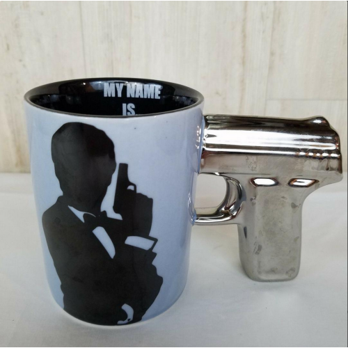 Secret Agent Coffee Mug with "MY NAME IS." Printed Inside, 11oz