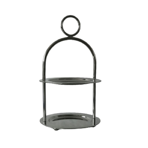 2 tier cake stand - round 7.5" dia, 13.5" H