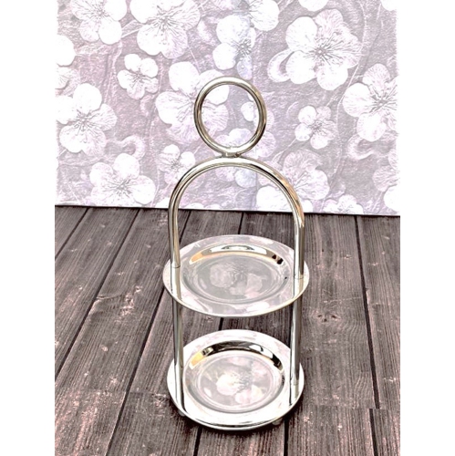 2 tier cake stand - round 7.5" dia, 13.5" H