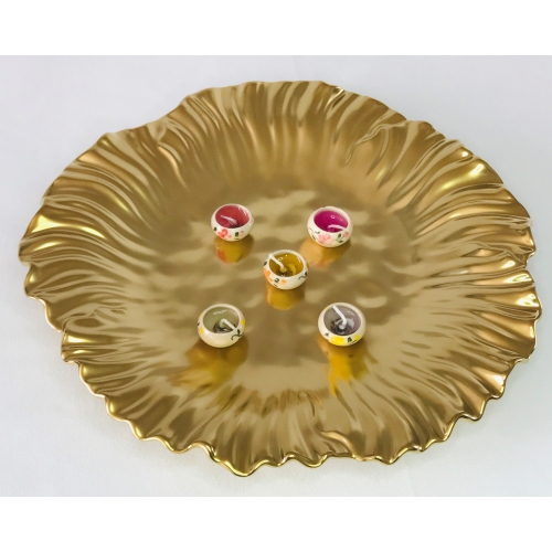 Botanic Collection Titanium Porcelain Sunflower plate 12.25"
