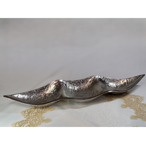 Premium Silver Metallic Triple Section Serving Bowl