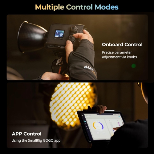 Remis à neuf - Lampe vidéo RC 100 B COB de SMALLRIG, lampe vidéo bicolore 2700K à 6500K, chargement rapide PD de type C