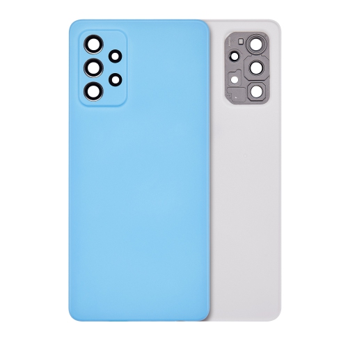 Replacement Back Cover Glass With Camera Lens Compatible With Samsung Galaxy A72 (Service Pack) (Blue)