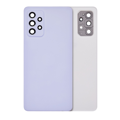Couvercle arrière en verre de remplacement avec objectif de caméra compatible avec le Galaxy A72 de Samsung (Service Pack) (Violet)