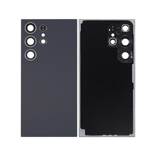 Couvercle arrière en verre de remplacement avec objectif de caméra compatible avec le Galaxy S24 Ultra 5G de Samsung (violet titane)