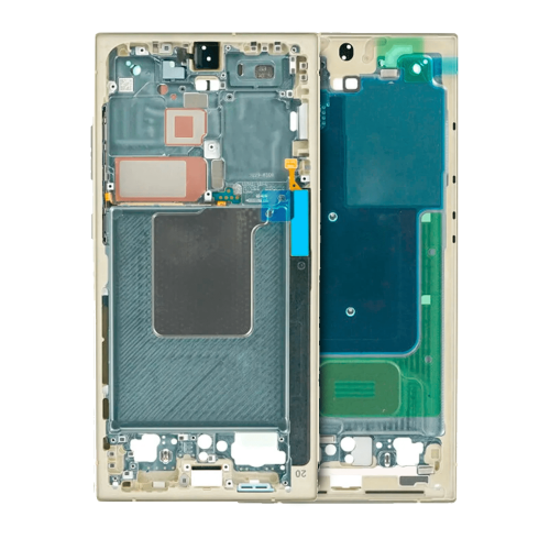 Replacement Mid-Frame Housing Compatible With Samsung Galaxy S24 Ultra 5G (Titanium Yellow)