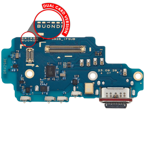 ESOURCE PARTS  Replacement Charging Port Board With Sim Card Reader for Samsung Galaxy S24 Ultra 5G (S9280)(Dual Card Version)(Premium)