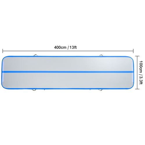 VEVOR 4 inch Gymnastics Air Mat, Thickness Inflatable Gymnastics Tumbling Mat, Tumble Track with Electric Pump, Training Mats for Home