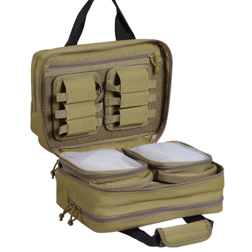 Sac VEVOR Range Bag pour 2 pistolets, sac pour fusil tactique avec 2 sacs-pistolets amovibles et 6 magazines amovibles, sac pour fusil pour la chasse