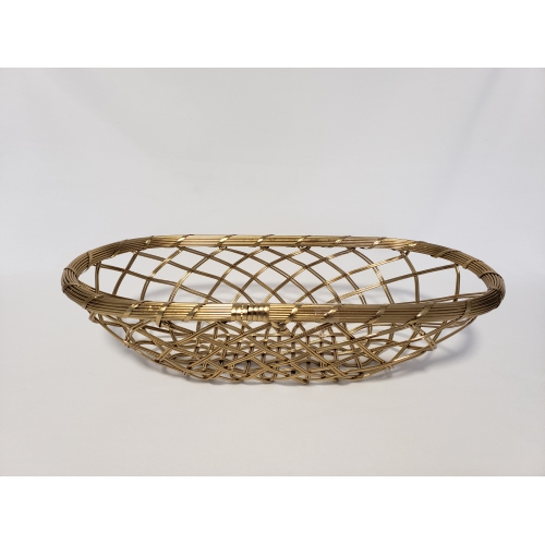 Panier ovale métallique doré 16 x 8,25&nbsp;po