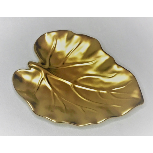 Jiallo Botanic – Assiette à feuilles en céramique, porcelaine et titane, 9&nbsp;po, doré