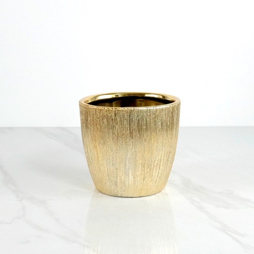 JIALLO  Textured Vase 5X5X5 In Gold