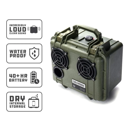 Refurbished - DemerBox DB2 Wireless Speakers Waterproof Portable Rugged Outdoor 40+ h Battery, Green