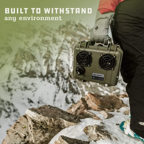 Refurbished - DemerBox DB2 Wireless Speakers Waterproof Portable Rugged Outdoor 40+ h Battery, Green