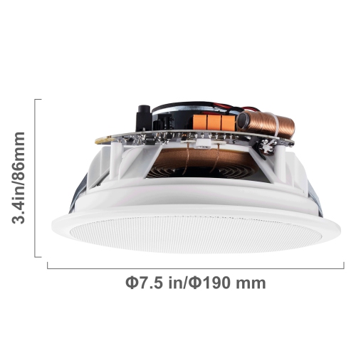 VEVOR 2 PCs 6.5'' Bluetooth in Ceiling Speakers, 150W, Flush Mount Ceiling & in-Wall Speaker System with 8ΩImpedance 89dB Sensitivity, for Home