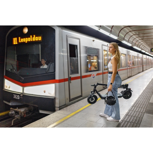 NIU - KQi 100F Foldable Electric Kick Scooter w/29KM Max operating Range, 600W Peak Output , 28KM/H Max Speed with Turn Signals