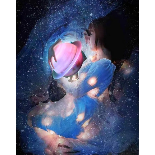 YOULIGHTS Saturn Ring Fantasy Bluetooth Speaker Desktop Home Subwoofer New Upgrade 3D Cross-border HiFi Lighting Audio,Saturn Rings Color