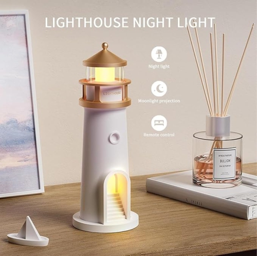 YOULIGHTS Moonlight Beacon Bluetooth Lamp Speaker, Moonlight Projector, Remote Control LED Cordless Night Light, Motion Sensor Rechargeable Desk Lamp