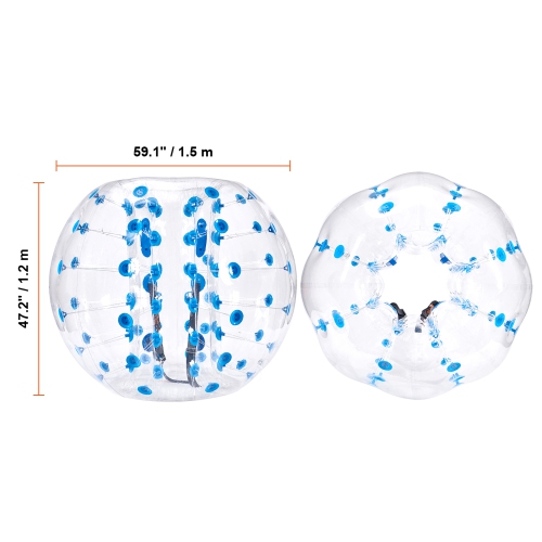 VEVOR 1-Pack Inflatable Bumper Ball, 5FT/1.5M Body Sumo Zorb Balls for Teen & Adult, 0.8mm PVC Human Hamster Bubble Balls for Team Play, Bumper