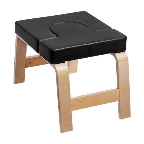 VEVOR 300 lbs Yoga Headstand Bench, Yoga Inversion Chair for Family Gym, Headstand Trainer with Wood Frame & PU Pad, Stand Yoga Stool for Strength