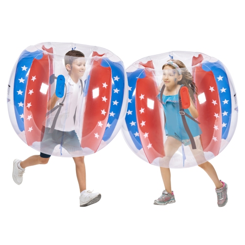 Image 1 de 9.. Paquet de 2 balles gonflables VEVOR, balles de 4 pi/1,2&nbsp;M Body Sumo Zorb pour enfants et adolescents, balles de bubble en PVC pour jeu d'équipe,