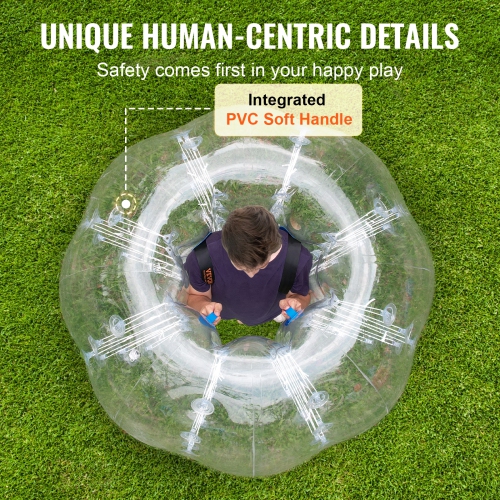 VEVOR 1-Pack Inflatable Bumper Ball, 5FT/1.5M Body Sumo Zorb Balls for Teen & Adult, 0.8mm PVC Human Hamster Bubble Balls for Team Play, Bumper