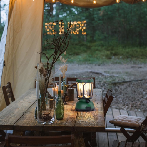 6000mAh Rechargeable Camping Lantern- LED Camping Lamp Solar Lantern with Hand Crank, Ajustable Brightness Camping Light for Tent, Indoors/Outdoors,