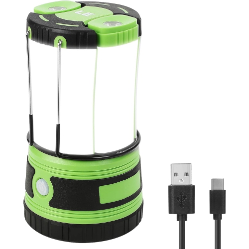 Image 1 of 4.. Rechargeable LED Camping Lantern, 1000lm Waterproof Tent Light with 2 Detachable Mini Handy Flashlight Torch for Camping Hiking Outdoor Emergency