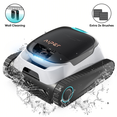 Image 1 de 1.. Remis à neuf - Aspirateur de piscine sans fil Scuba N1 d'Aiper - Aspirateur robot pour piscine creusée jusqu'à 1600&nbsp;pi², aspirateur automatique