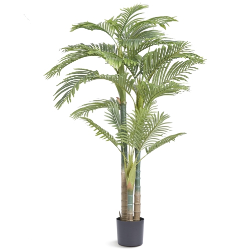 VEVOR  6.5 Ft Artificial Gold Cane Palm Tree, Faux Plant, Pe Material & Anti-Tip Tilt Protection Low-Maintenance Plant, Lifelike Fake Tree for Home