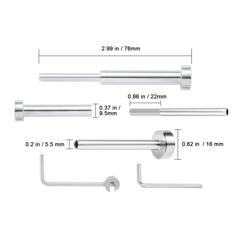 VEVOR T316 Stainless Steel ,20 Pack Invisible Cable Railing kit, 1/8" Invisible Receiver and Swage Stud End for Cable Railing, Swage Tensioner 1/8"