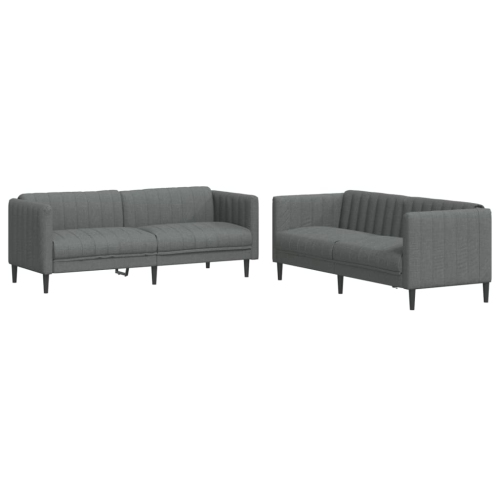 VIDAXL  2 Piece Sofa Set Dark Fabric In Grey