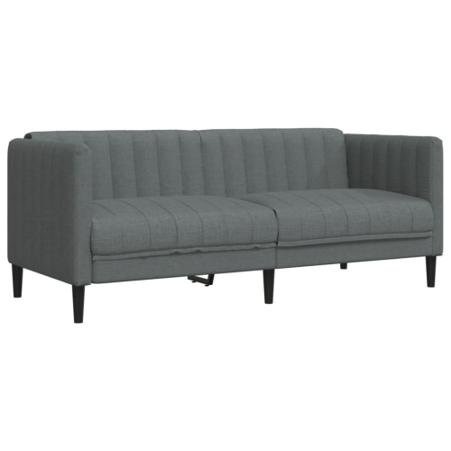 vidaXL 2 Piece Sofa Set Dark Grey Fabric