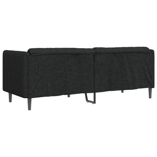 vidaXL Sofa 3-Seater Black Fabric