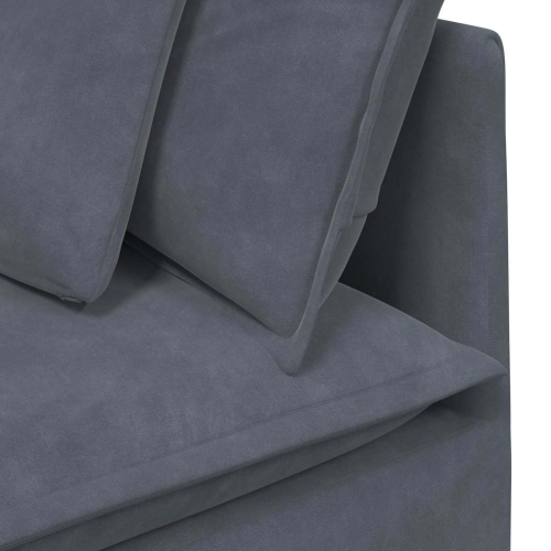 vidaXL Modular Sofa with Cushions Velvet Dark Grey