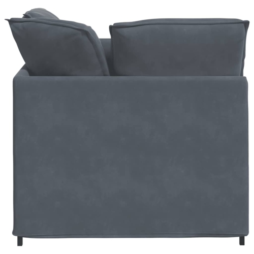 vidaXL Modular Sofa with Footstool&Cushions Velvet Dark Grey