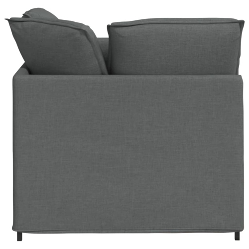 vidaXL Modular Sofa with Footstool&Cushions Fabric Dark Grey