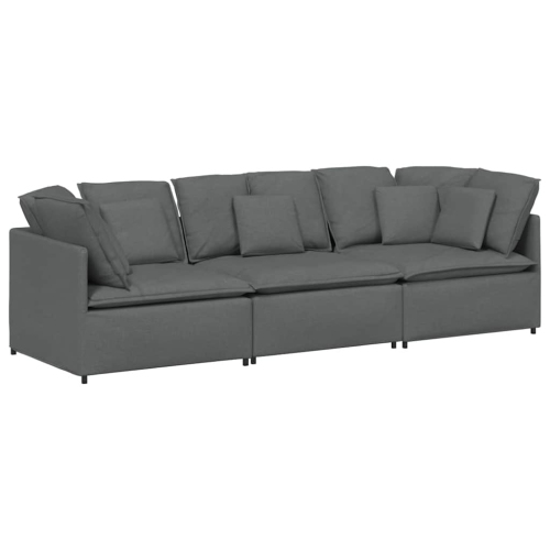 vidaXL Modular Sofa with Cushions Fabric Dark Grey