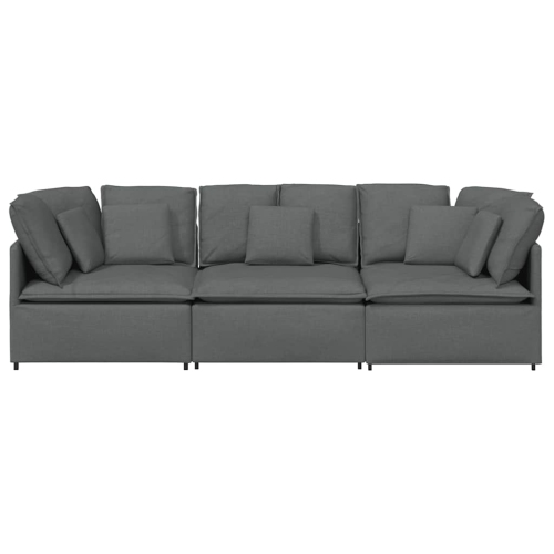 vidaXL Modular Sofa with Cushions Fabric Dark Grey