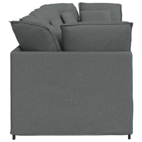 vidaXL Modular Sofa with Cushions Fabric Dark Grey